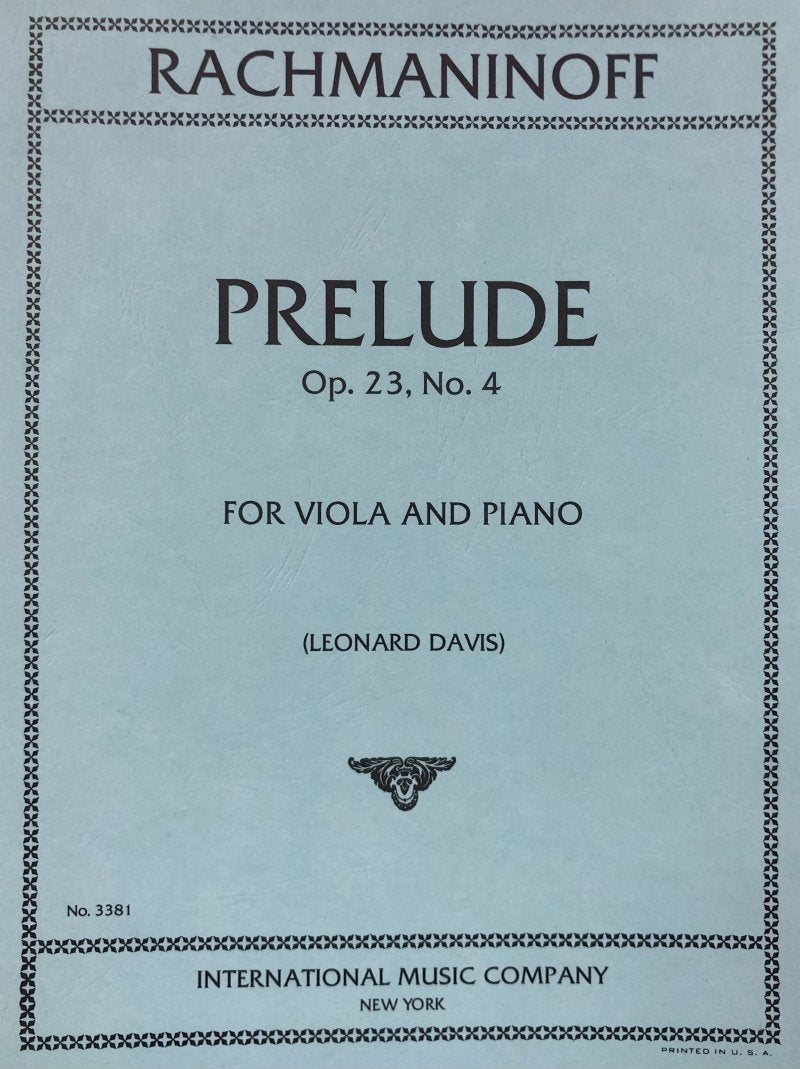 Rachmaninoff - Prelude Op 23 No 4 for Viola/piano