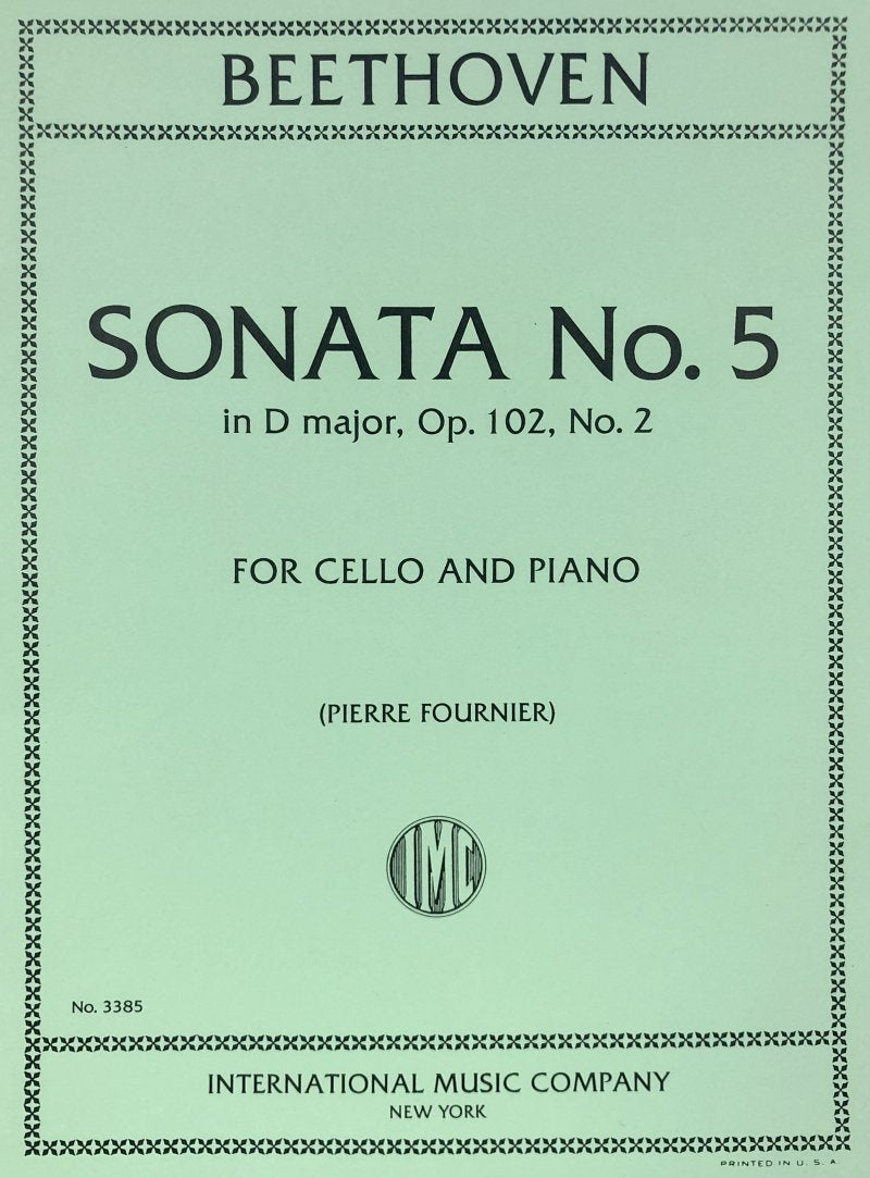 Beethoven - Sonata No 5 Op 102 No 2 D Cello/piano