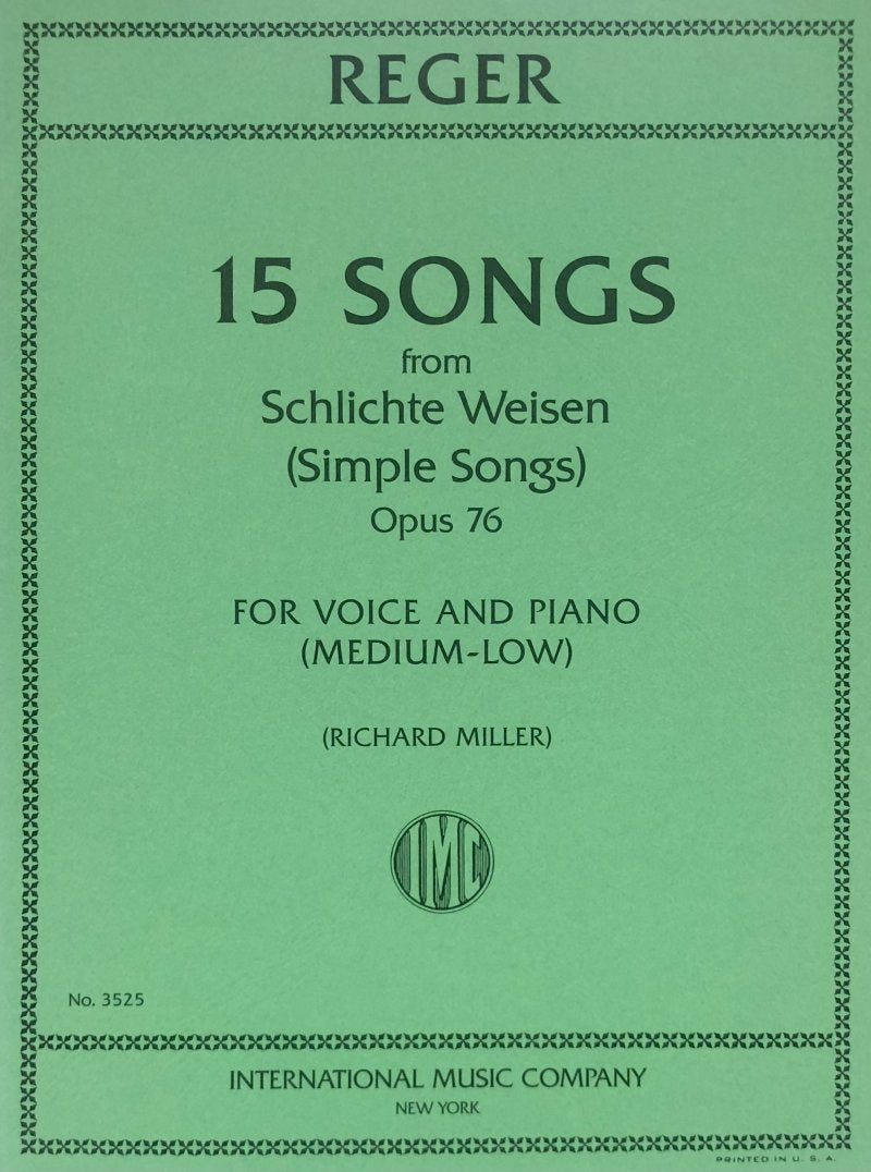 Songs 15 From Simple Songs Op 76 Med-Low