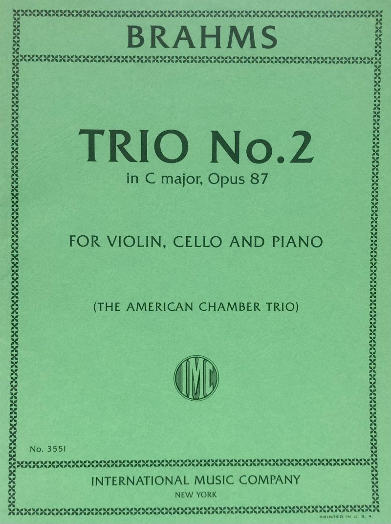 Trio No 2 Op 87 C Vln Vc Pno