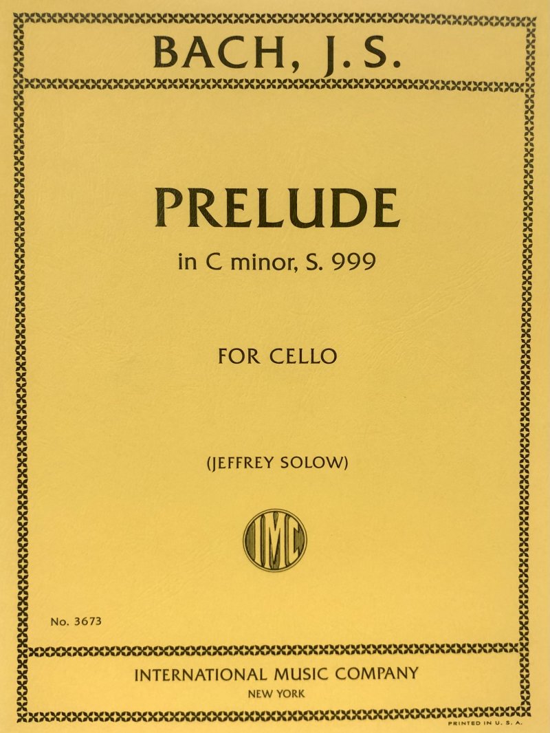 Prelude in C Min S999 Cello Solo Ed Solow