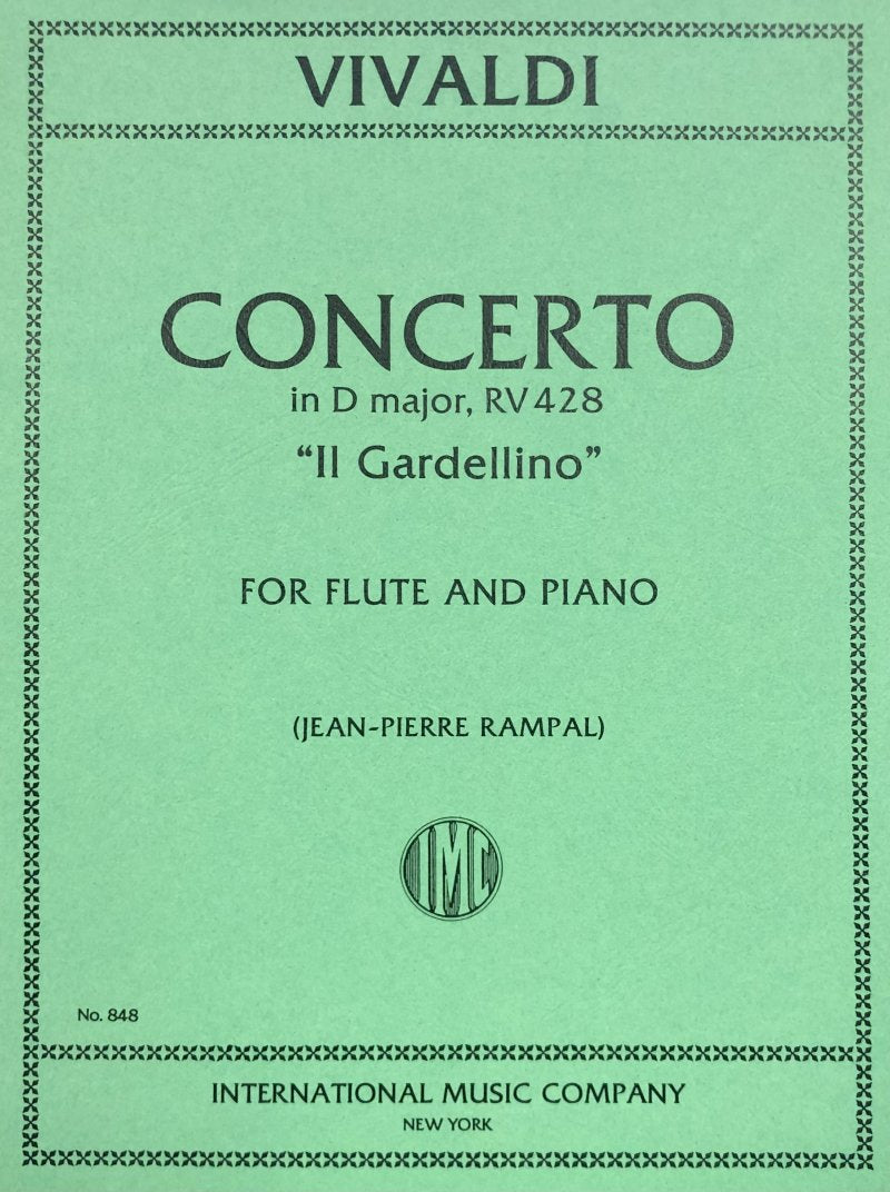 Concerto Op 10 No 3 D Rv 428 Il Gardellino Flute/piano