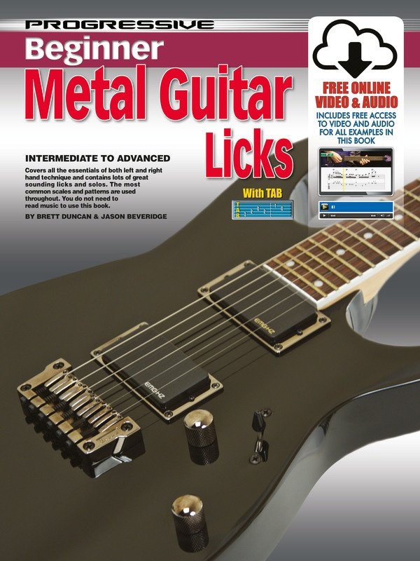 Progressive Beginner Metal Guitar Licks Bk/olm