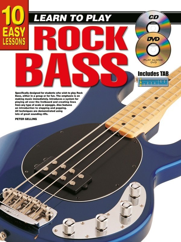 10 Easy Lessons Learn to Play Rock Bass Bk/olm