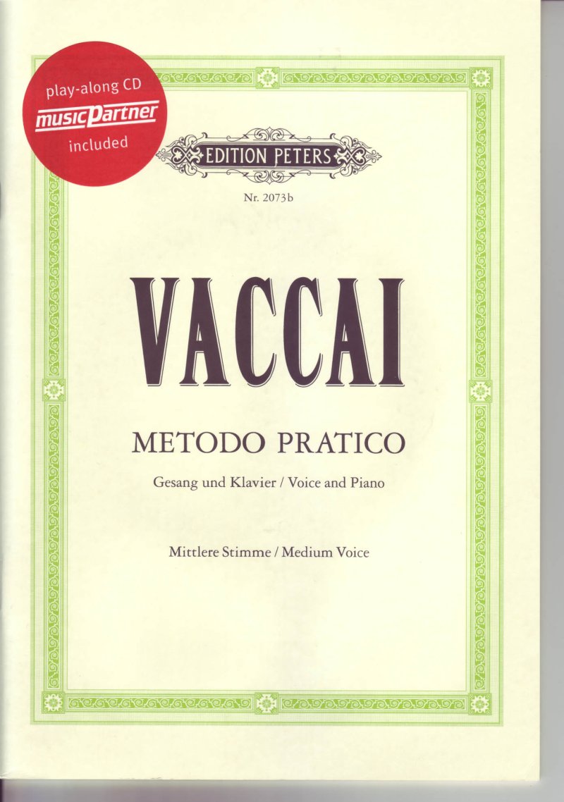 Vaccai - Practical Method Medium Voice Bk/cd