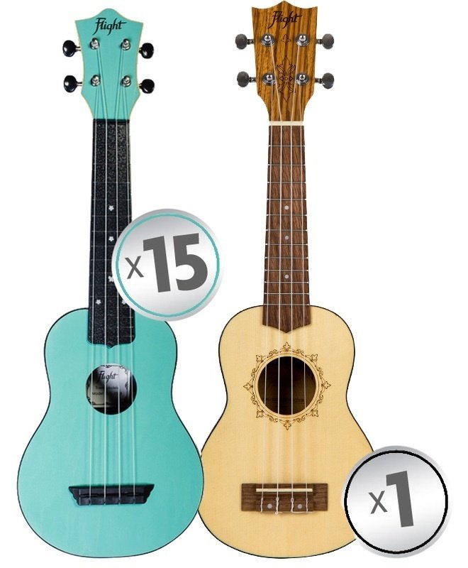 Flight Abs Travel Ukulele Light Blue Class Set