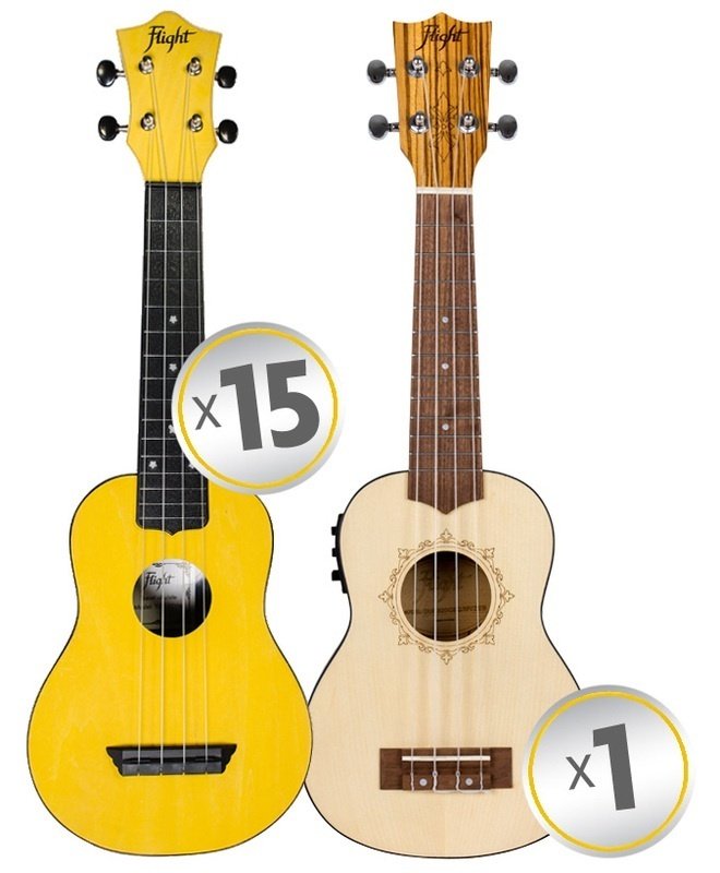 Flight Abs Travel Ukulele Yellow Class Set