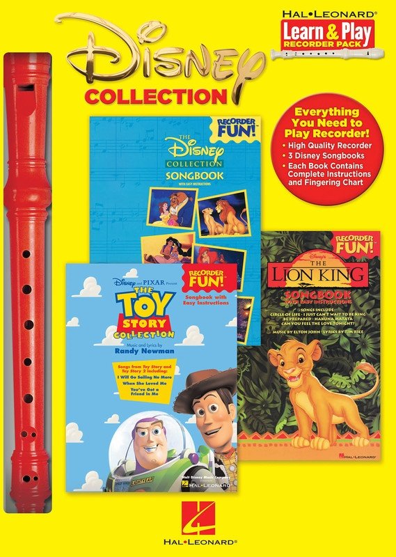 Disney Collection 3 Books/recorder Pack