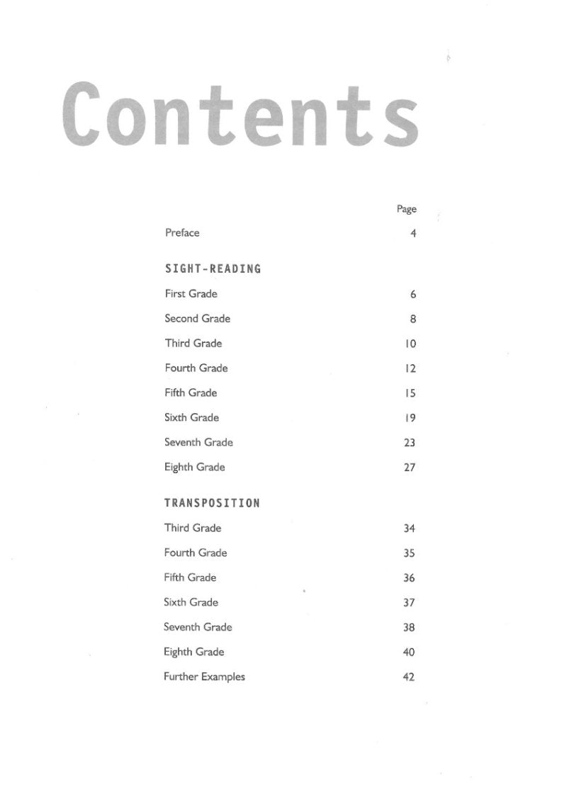 AMEB CLARINET SIGHT READING AND TRANSPOSITION