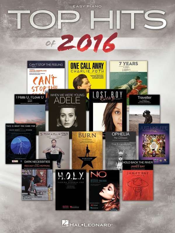Top Hits of 2016 Easy Piano