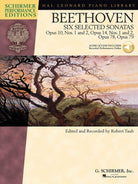 Beethoven - 6 Selected Sonatas Piano Bk/ola Spe