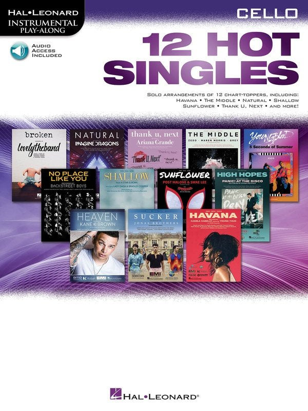 12 Hot Singles for Cello Bk/ola