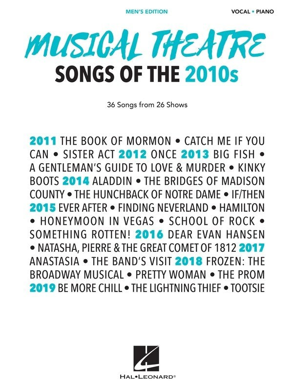Musical Theatre Songs of the 2010s Mens Edition
