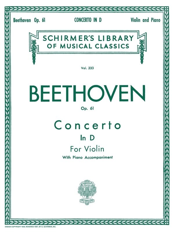Beethoven - Concerto D Major Op 61 Violin/piano