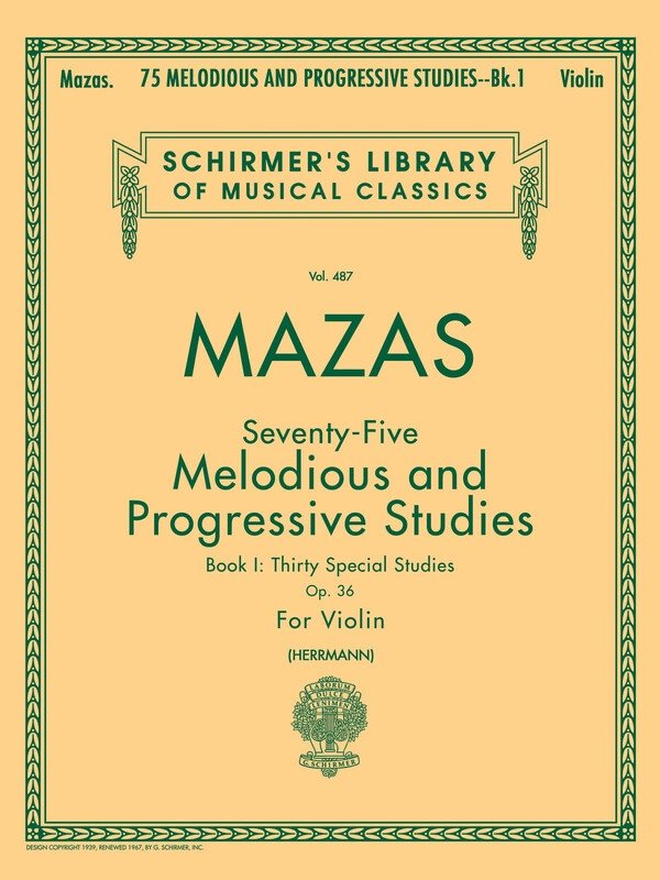 Mazas - 75 Melodious Studies Op 36 Bk 1 Violin