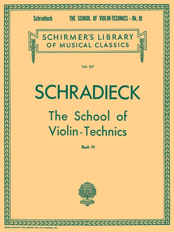 Schradieck - School of Violin Technics Bk 3