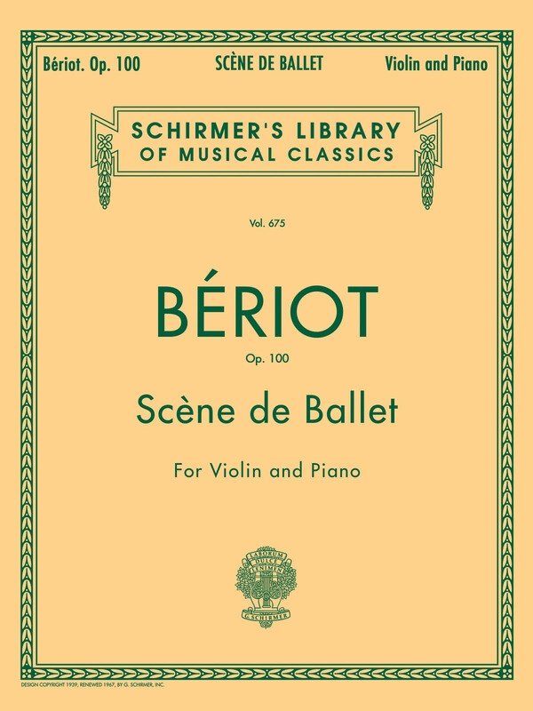 Beriot - Scene De Ballet Op 100 for Violin/piano