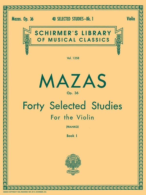 Mazas - 40 Selected Studies Op 36 Bk 1 Violin