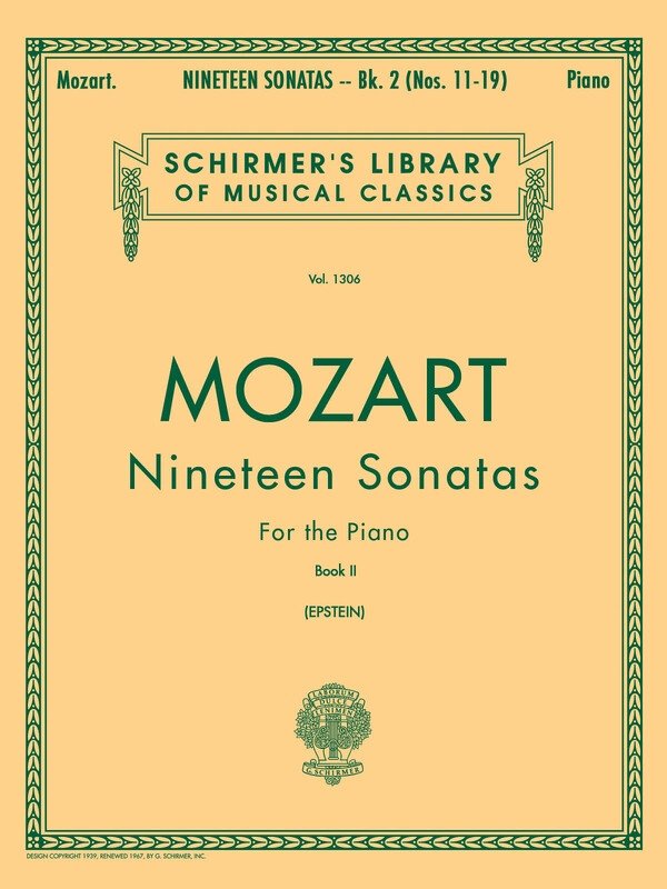 Mozart - 19 Sonatas Bk 2 Piano Ed Epstein