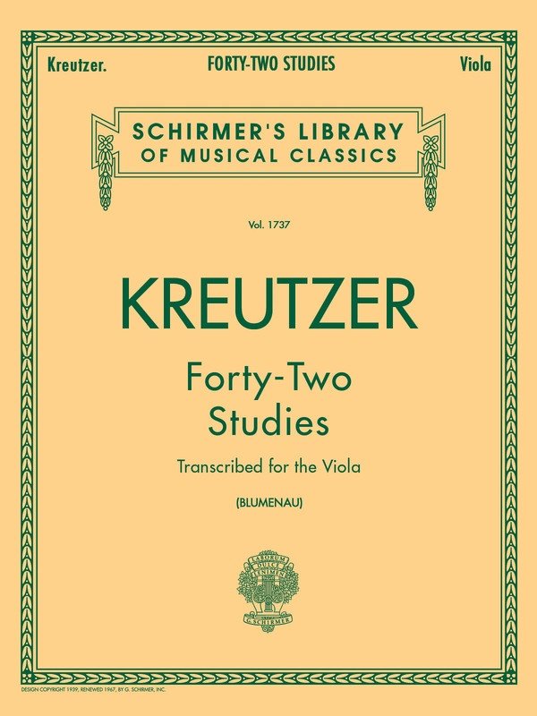 Kreutzer - 42 Etudes Transcribed for Viola