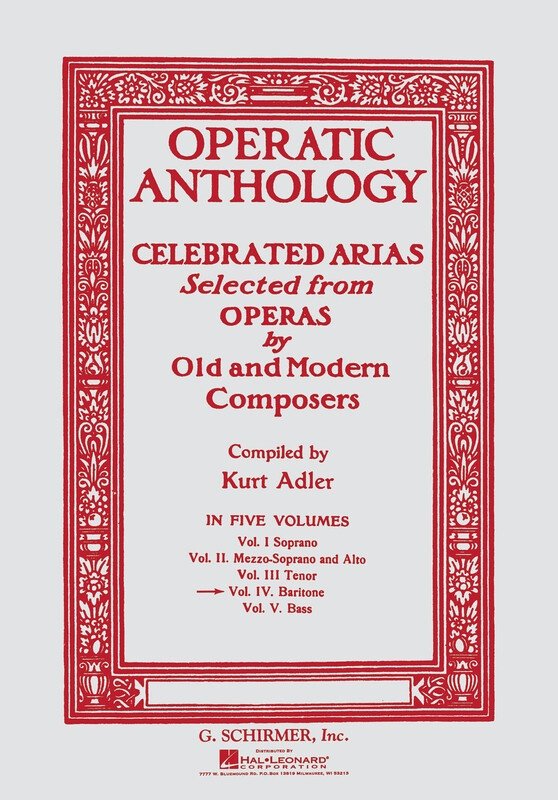 Operatic Anthology Vol 4 Baritone Ed Adler