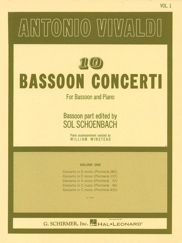Vivaldi - 10 Bassoon Concerti Vol 1 Bassoon/piano