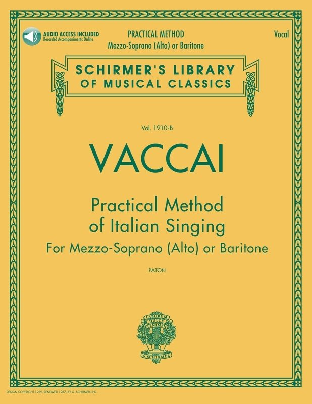 Vaccai - Pactical Method Mezzo/baritone Bk/ola