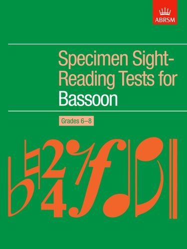 Abrsm Specimen Sight Reading Tests Bassoon Gr 6-8