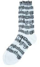 Socks Sheet Music/kbd Black on White Womens