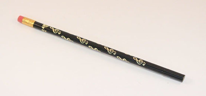 Pencil Treble Clef Black & Gold