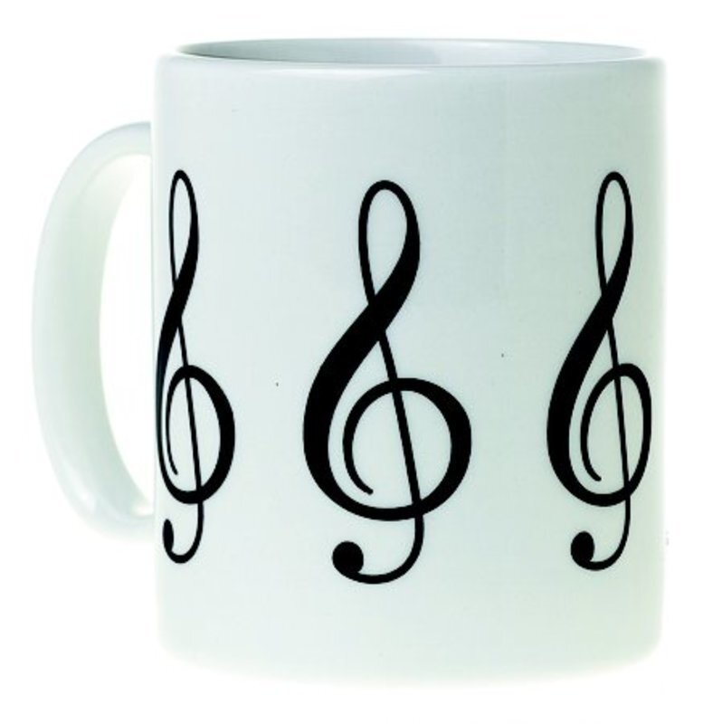 Mug Music Design Treble Clef White
