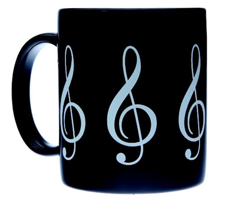 Mug Music Design Treble Clef Black