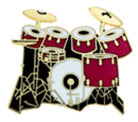 Mini Pin 7pc Drum Set Red