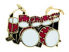 Mini Pin Double Bass Drum Set Red