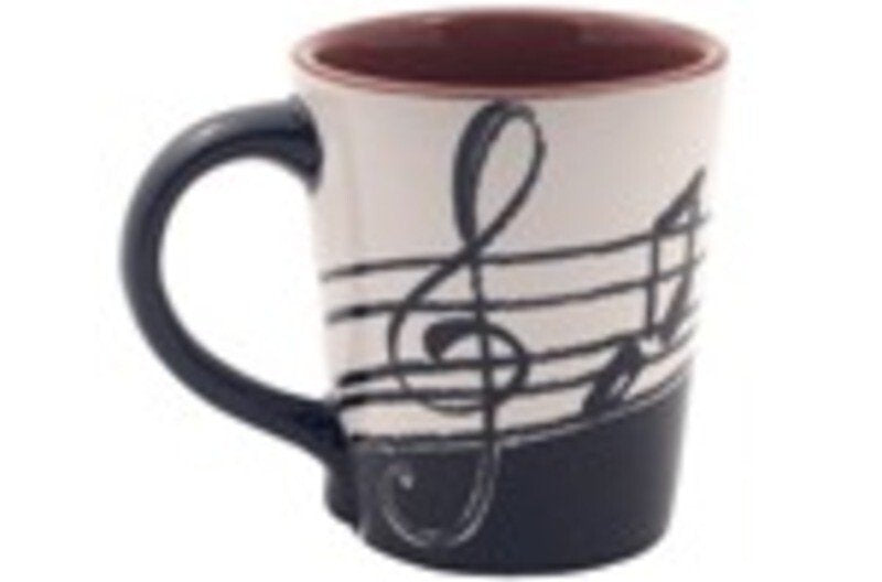 Latte Mug Treble Clef Small Music Notes