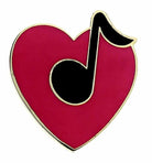 Mini Pin Heart With Quaver Note Assorted Colours