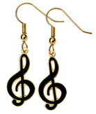 Earrings Treble Clef Black