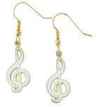 Earrings Treble Clef White