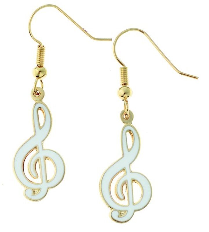 Earrings Treble Clef White