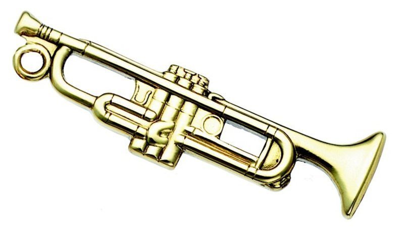 Keychain Polished Brass Trumpet