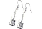 Black/silver Electric Guitar Earrings