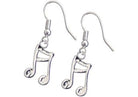 Beamed Semi Quaver Note Silver Earrings