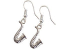 Silver/black Saxophone Earrings