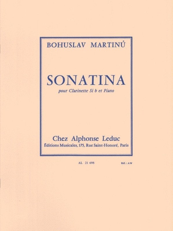 Martinu - Sonatina for Clarinet/piano H 356