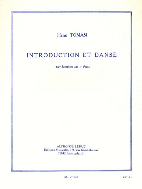 Tomasi - Introduction and Dance Alto Sax/piano