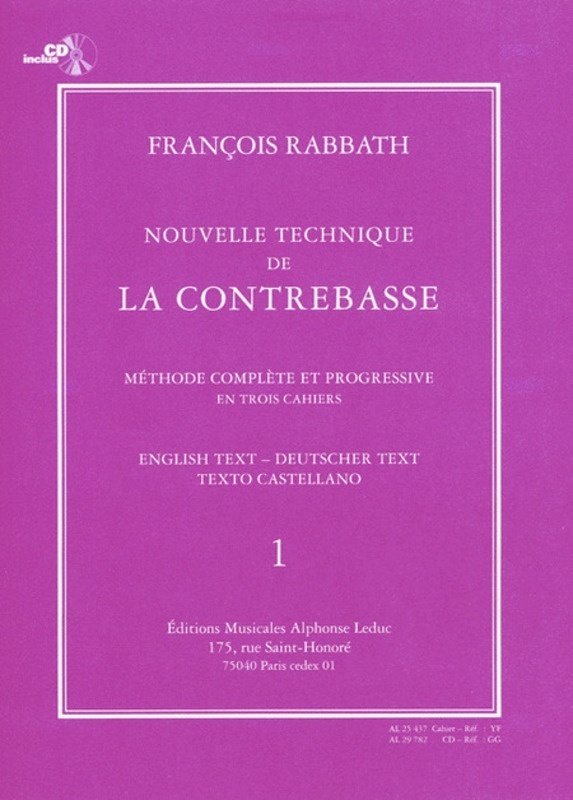 Rabbath - New Technique for Double Bass Vol 1 Bk/cd
