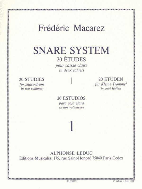 Nare System 20 Studies for Snare Drum Vol 1