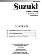 SUZUKI - QUINT ETUDES FOR VIOLIN