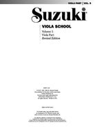 SUZUKI VIOLA SCHOOL VOL 5 VIOLA PART