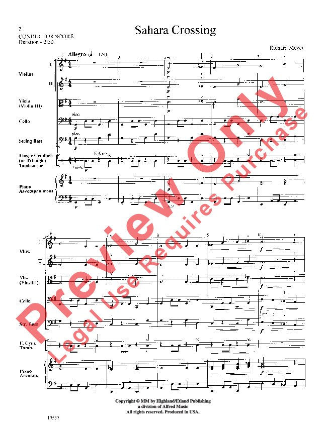 Sahara Crossing for String Orchestra So1 Sc/pts